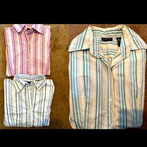 3 New York and Company Button down shirts w/Sparkly thread. All size Small
